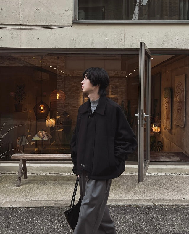 所有身高ok！男友風羊毛束腰短款外套｜2色入