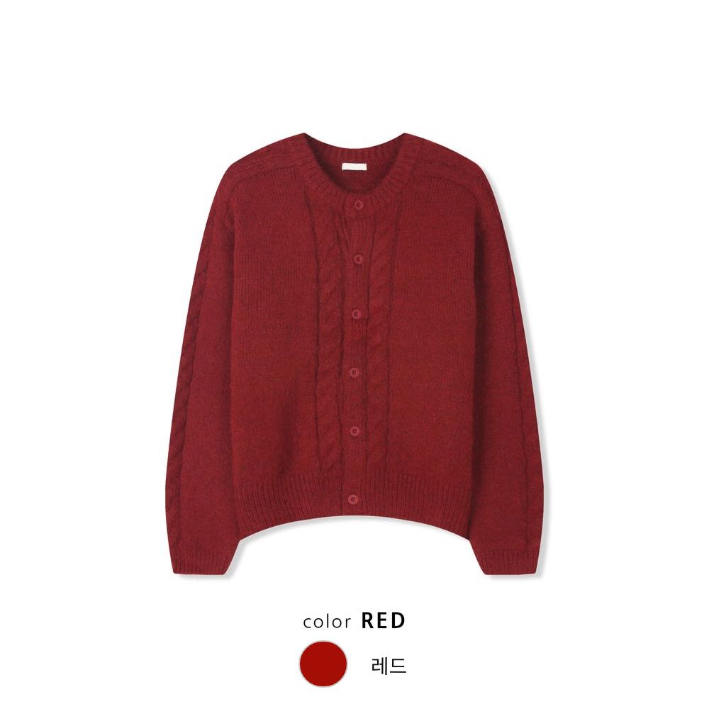 衣櫃必備跨季單品🌟絨毛感麻花開胸針織衫｜6色入