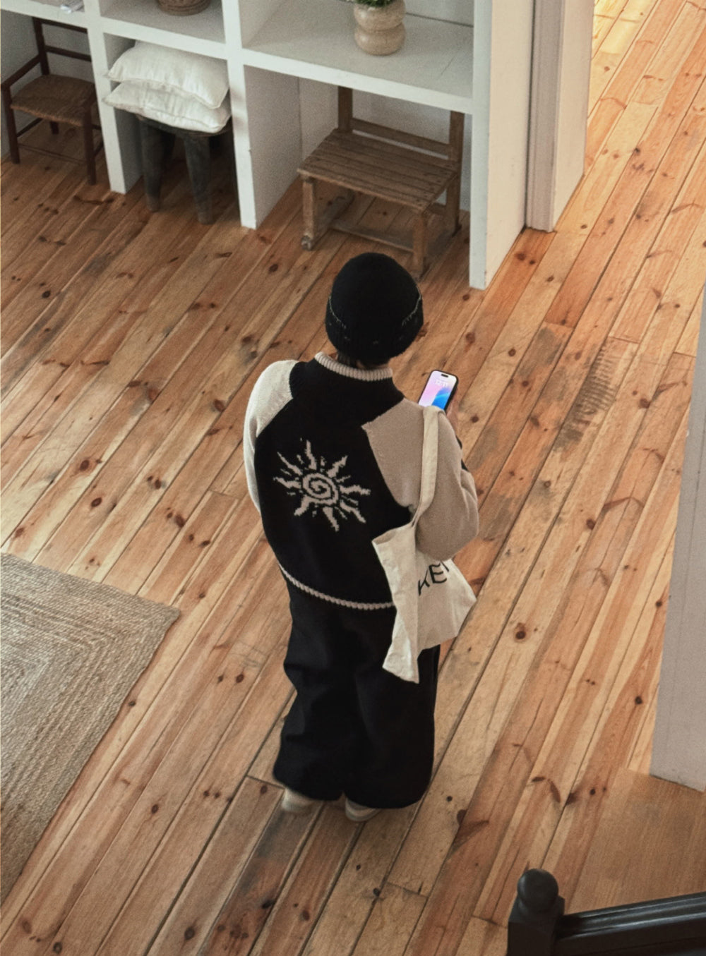 Zip up🧶太陽翻領開胸針織外套｜2色入