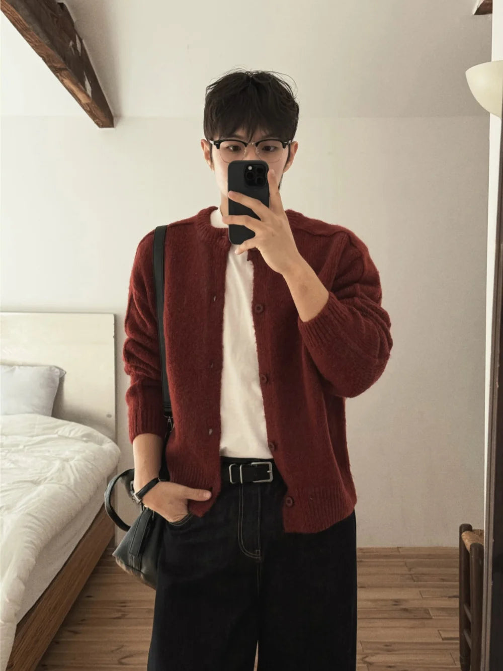 立體剪裁顯肩闊💪🏻圓領短款開胸針織衫｜6色入