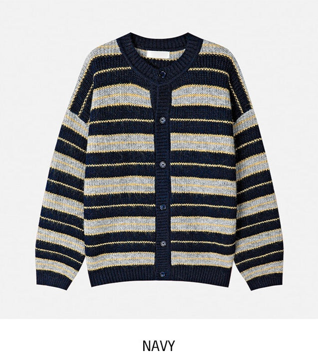節日感Max！拼色橫間開胸針織外套｜2色入