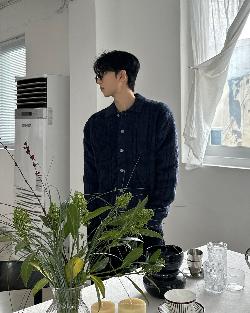 絨毛感🧶Angora山羊毛翻領麻花針織衫｜6色入