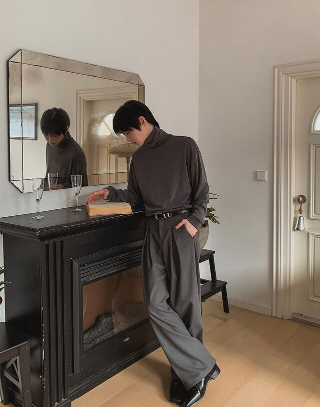 韓版基礎寬鬆西褲｜3色入