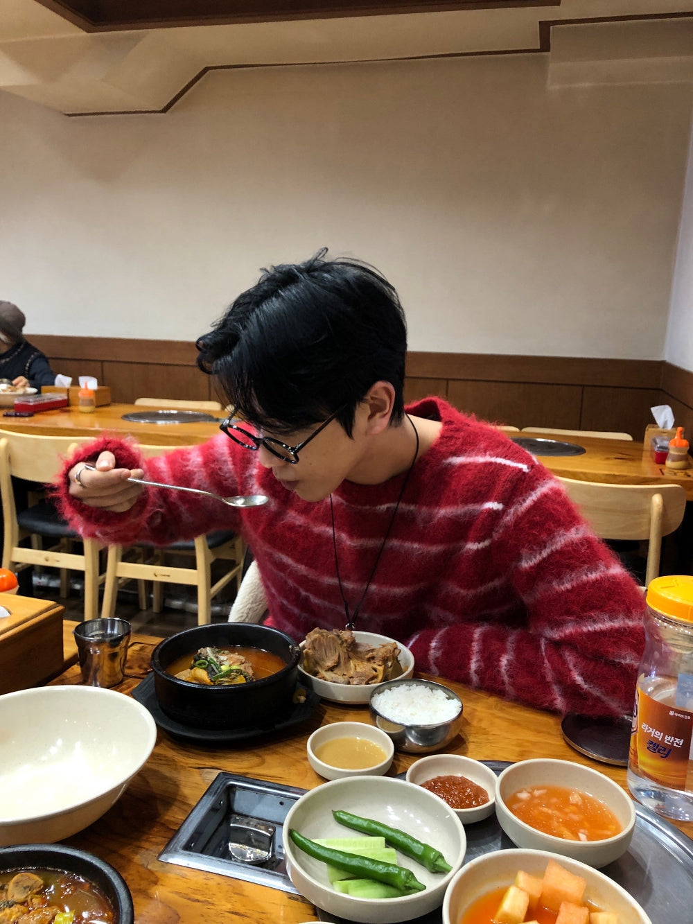 易襯款！馬海毛條紋針織衫｜4色入