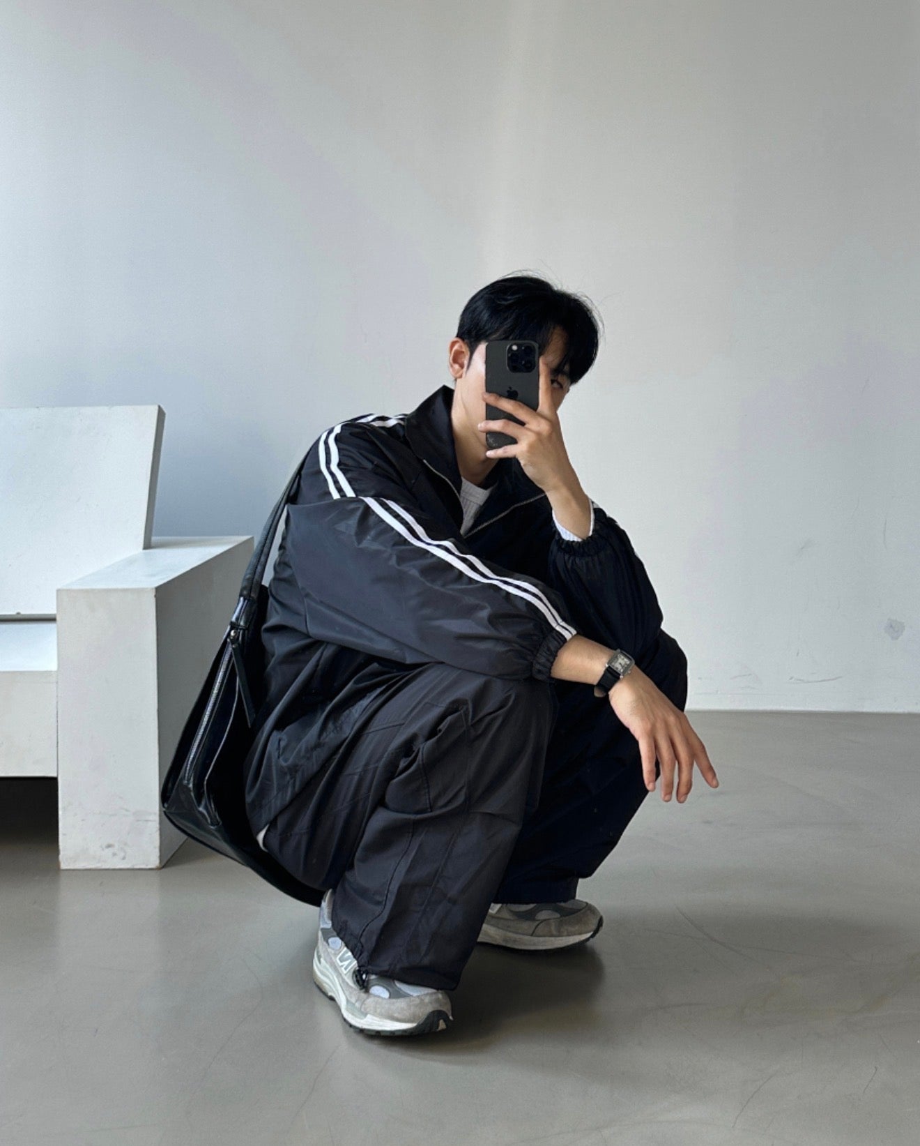 PREMIUM👑韓製裂紋理軟皮革斜孭袋｜3色入