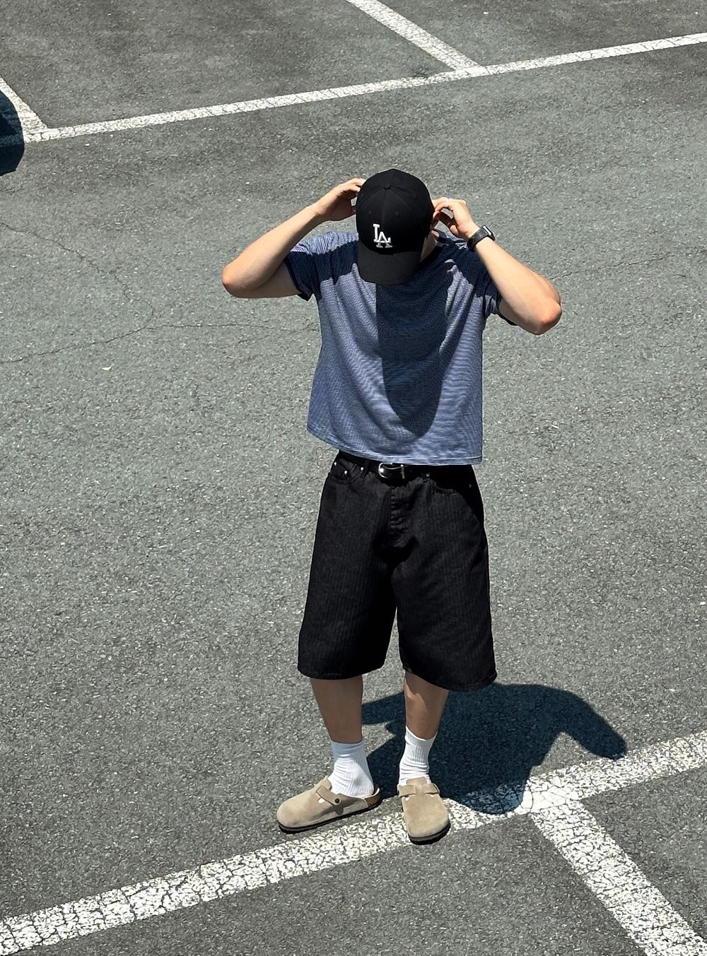 美式復古橫間短款純棉短袖｜3色入