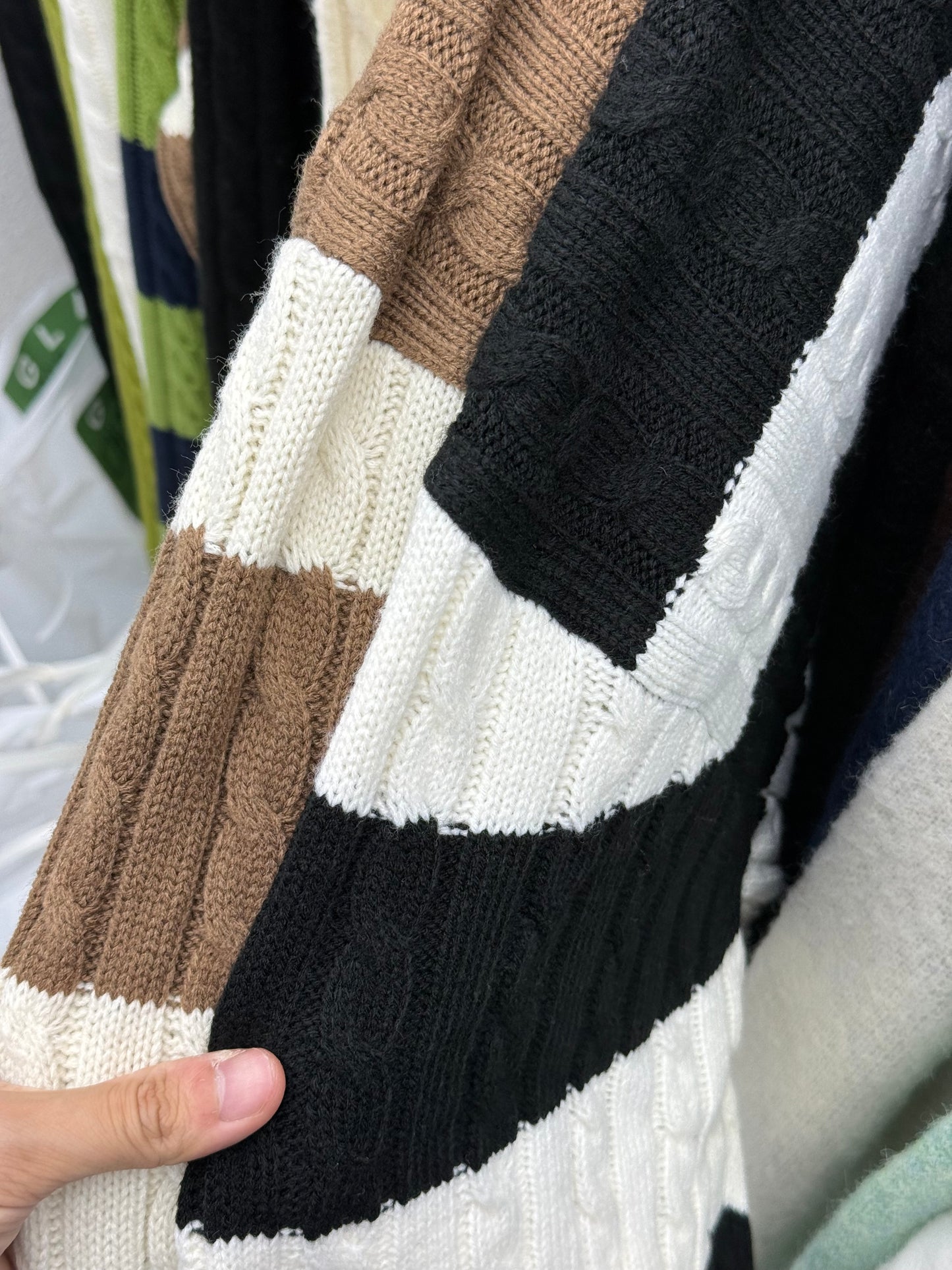 [🇰🇷連線] 連帽款拼色針織衫