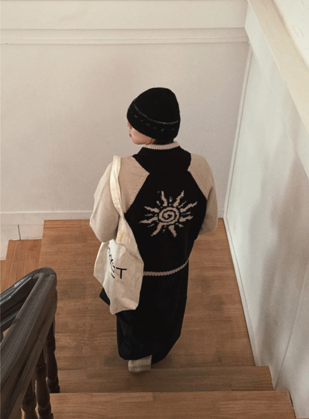 Zip up🧶太陽翻領開胸針織外套｜2色入