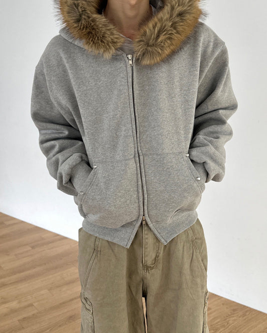 短款比例更好！重磅刷毛開胸衛衣｜2色入