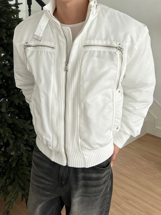 細節加分！高領束帶短款MA1｜3色入