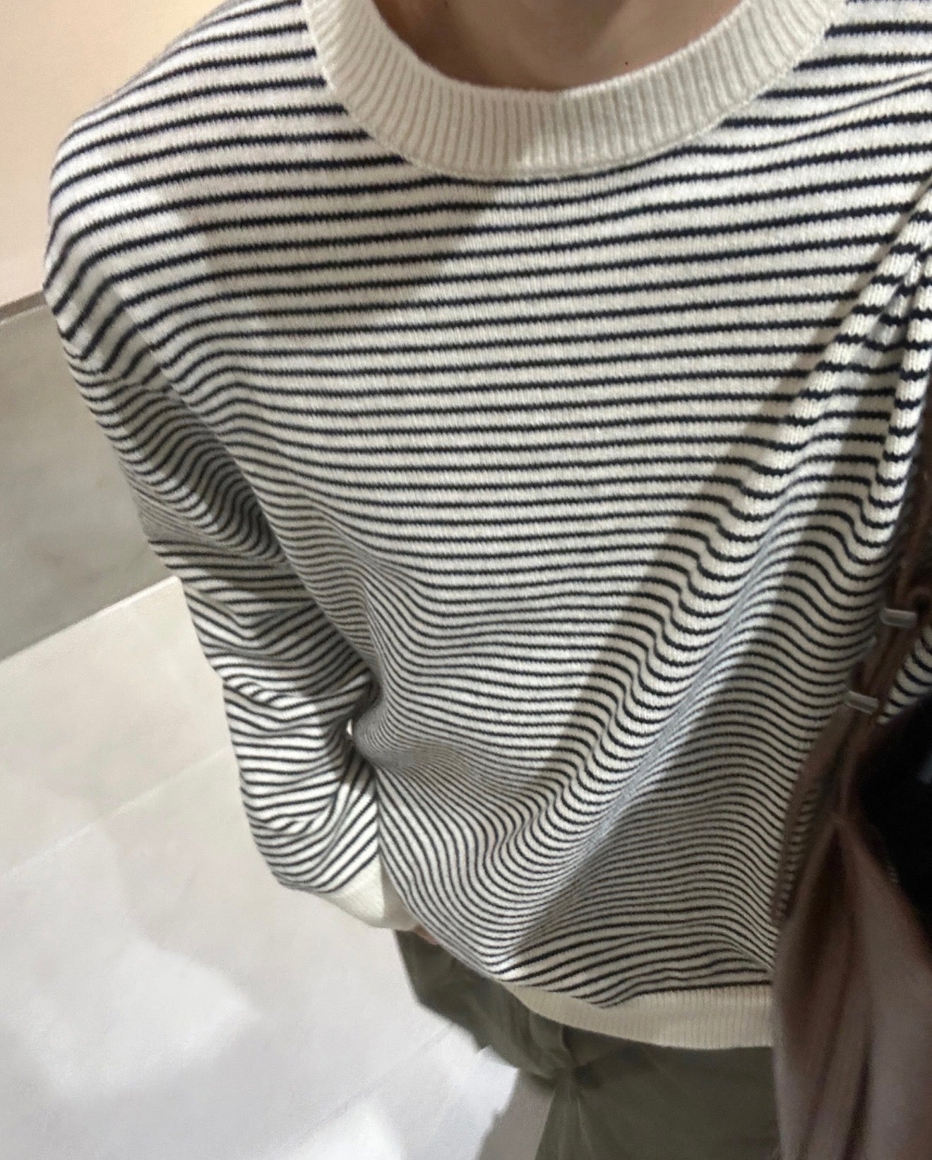 莫代爾圓領橫間針織衫｜3色入