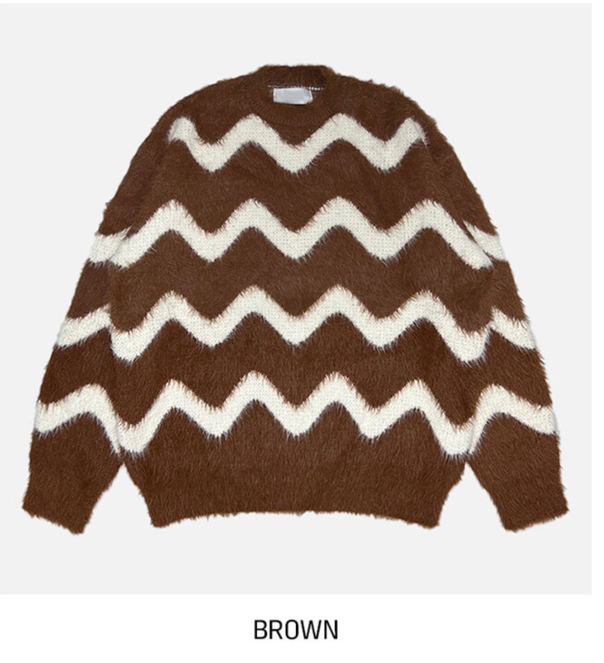 毛絮感！波浪紋寬鬆針織衫｜4色入