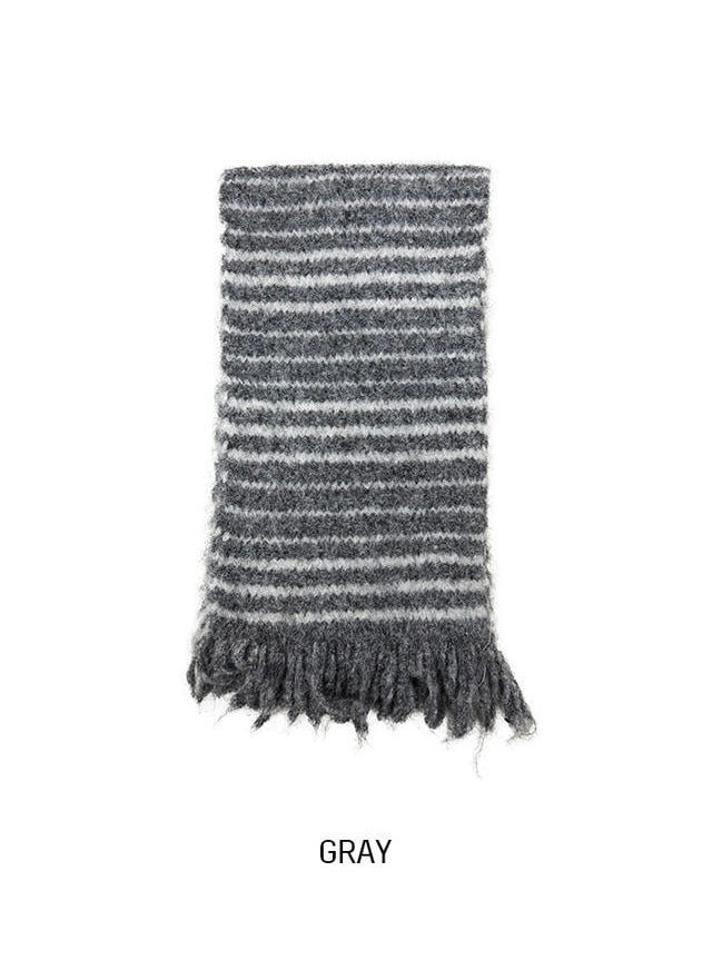 節日感橫間流蘇頸巾｜6色入