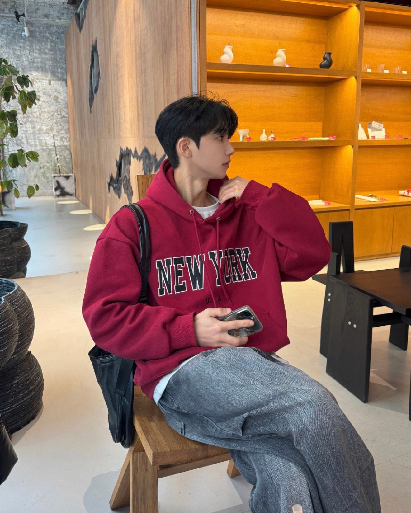 NEW YORK 刺繡連帽衛衣|5色入