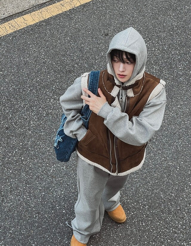 冬日感MAX ❄️皮革拼接背心Jacket｜2色入