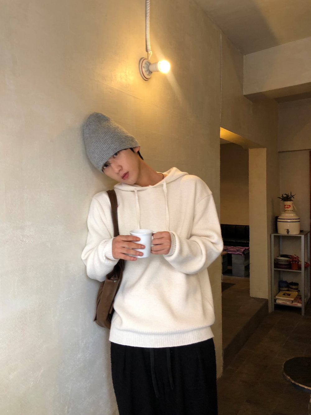 男友感單品！立體編織針織Hoodie｜4色入