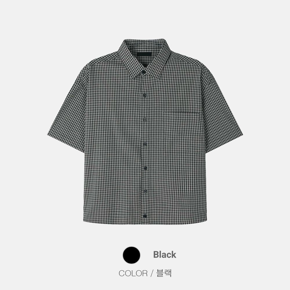 不壓身高！格仔短袖恤衫｜4色入