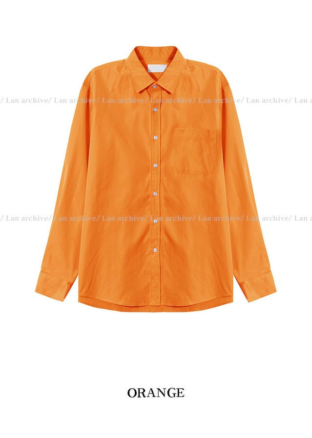 回饋價🧧韓製Pocket口袋基礎款長袖恤衫｜15色入