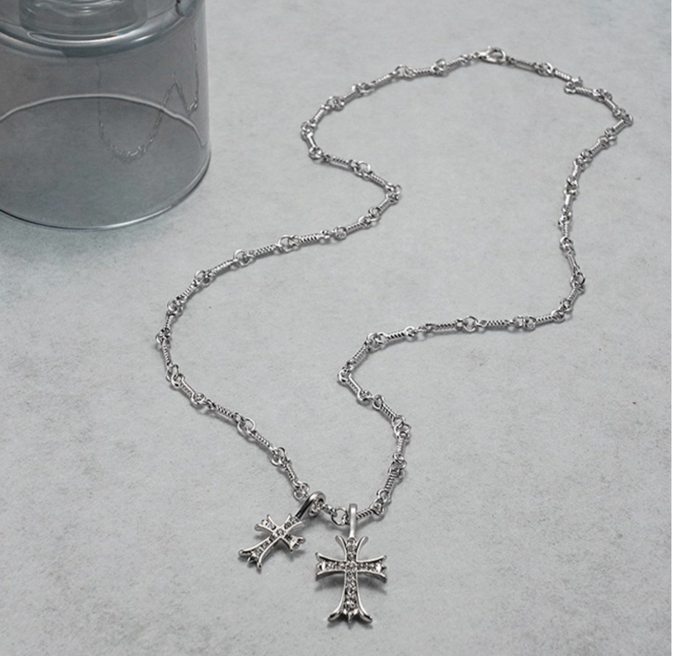 Double Cross Necklace