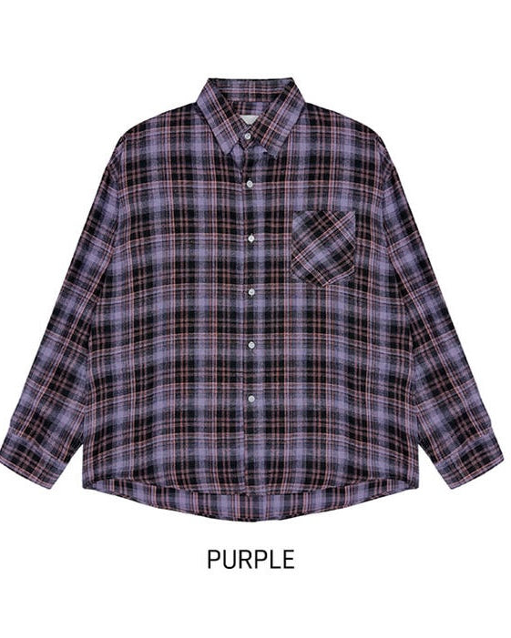 秋冬休閒格紋恤衫｜10色入