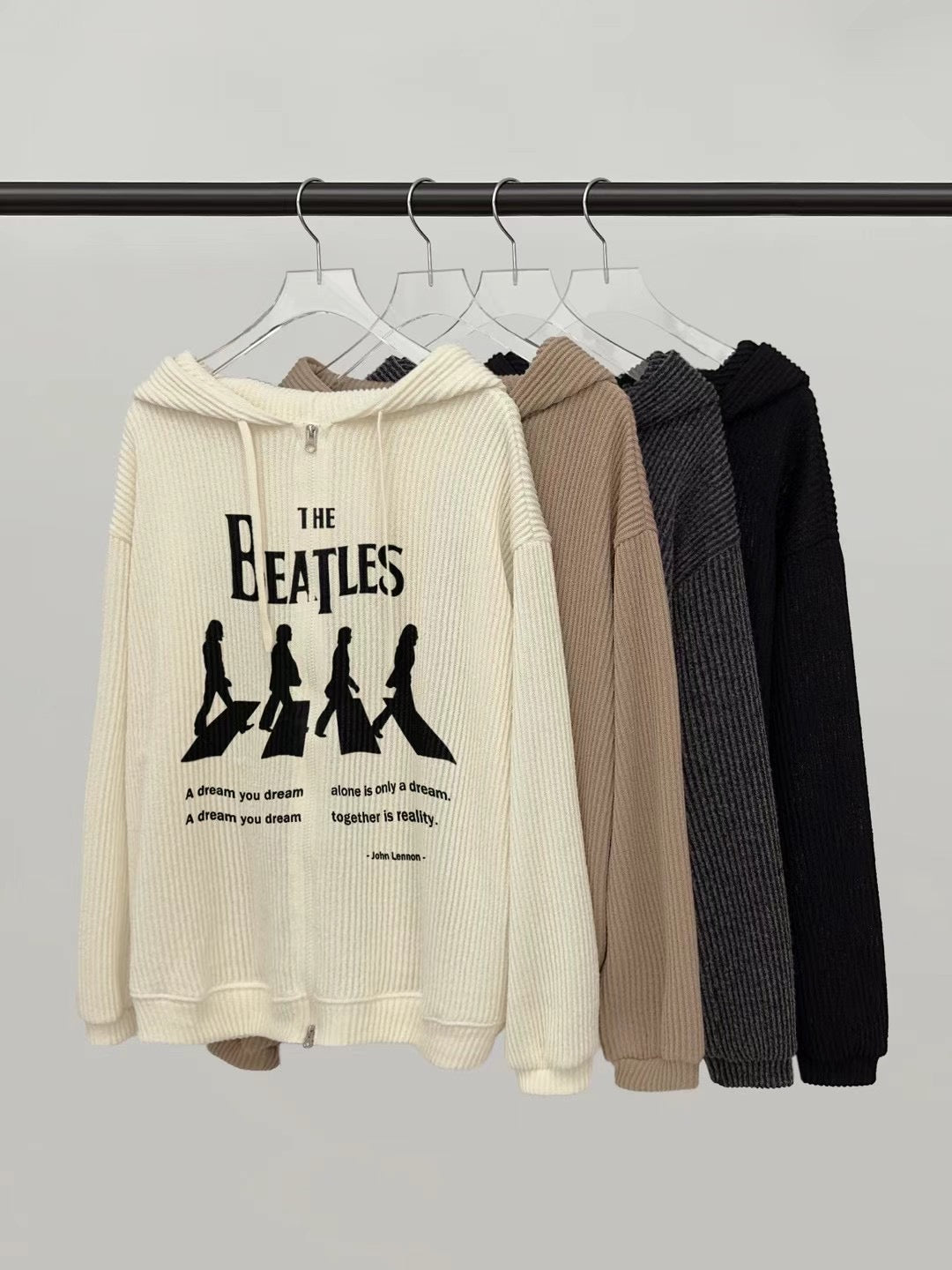 [🇰🇷連線]The Beatles 印花針織薄款拉鏈外套