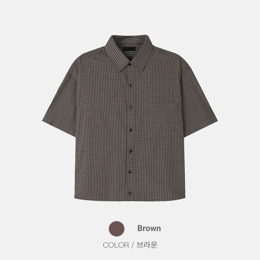 不壓身高！格仔短袖恤衫｜4色入