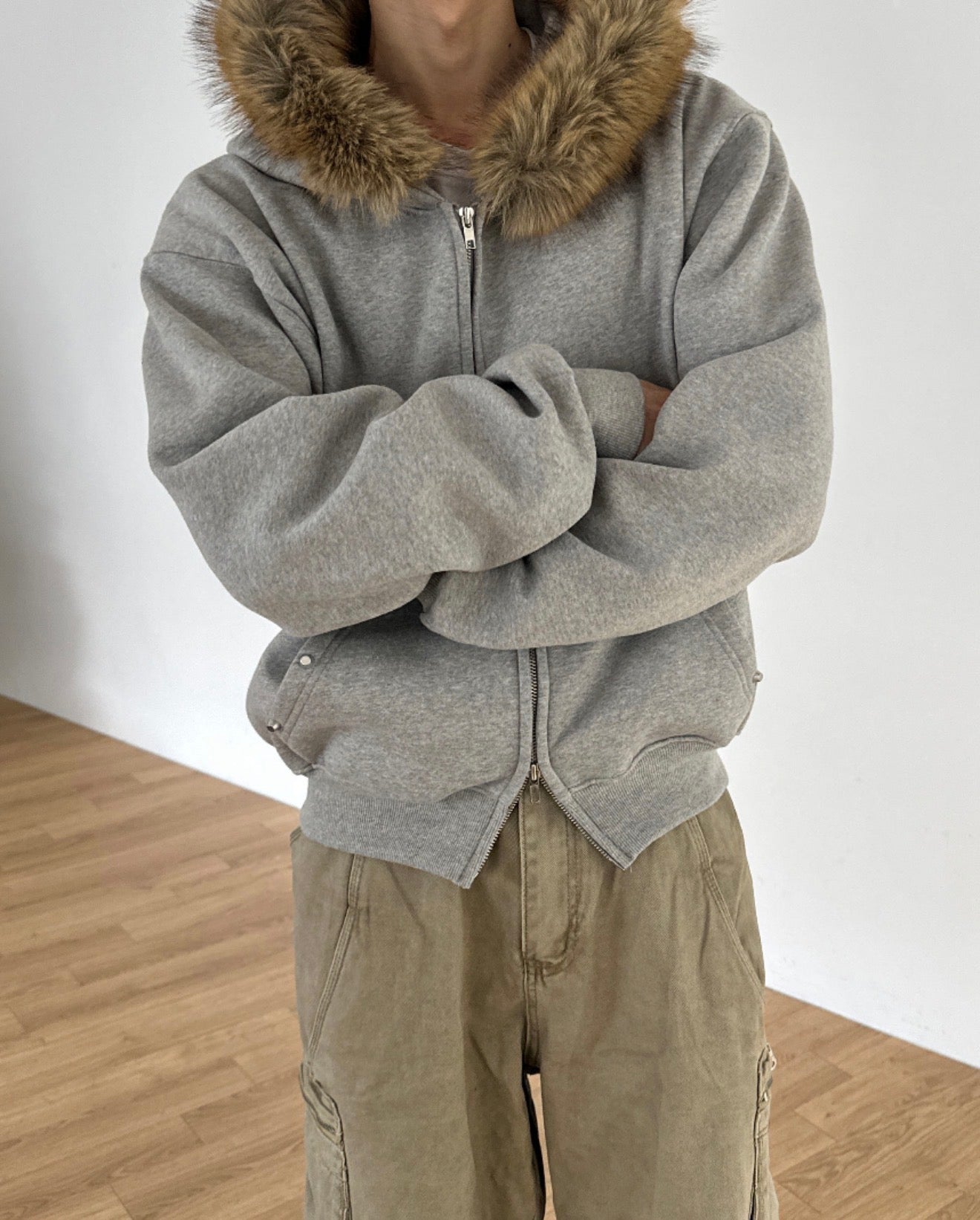 短款比例更好！重磅刷毛開胸衛衣｜2色入