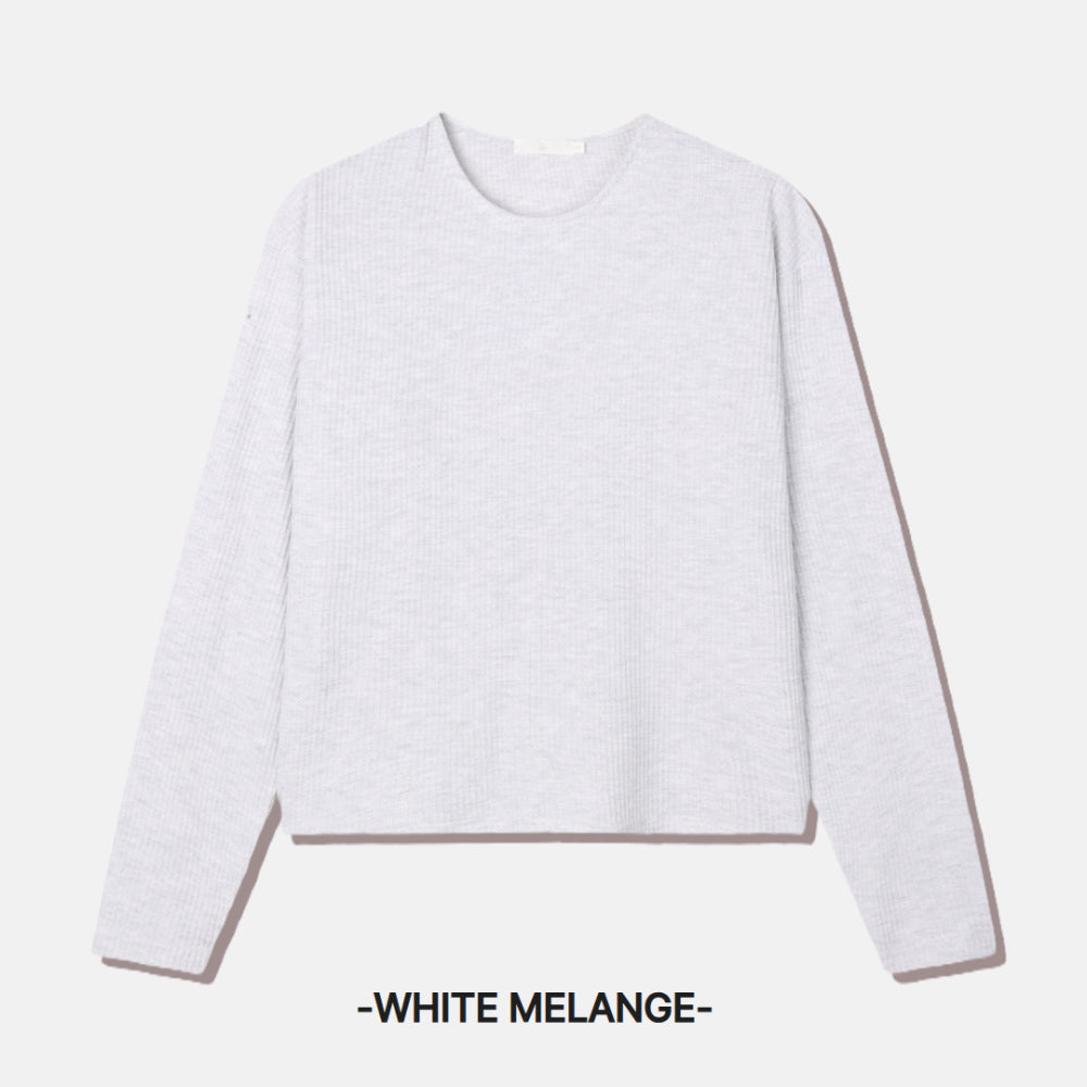 Gym人必備！窩夫紋短款長袖Tee￼