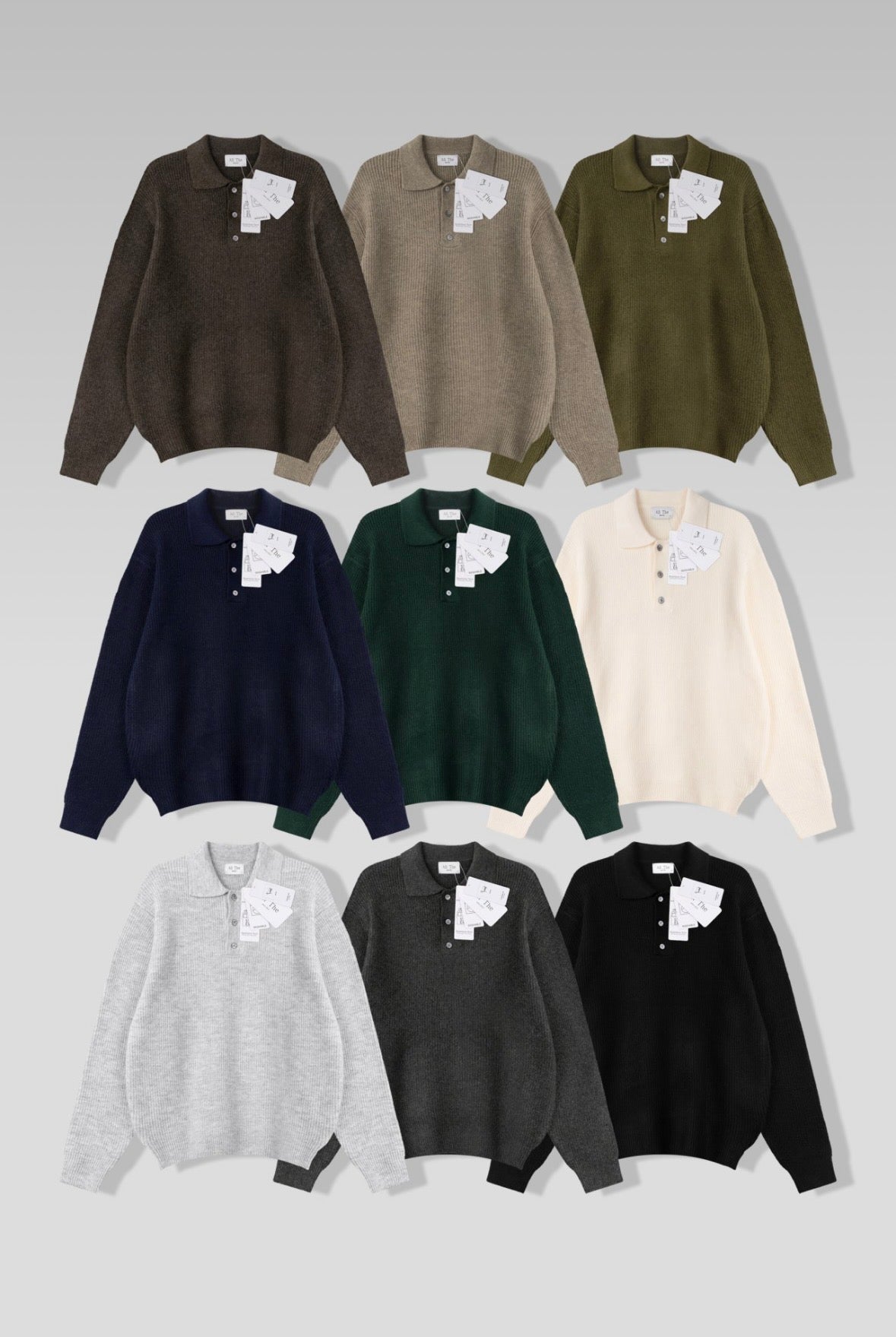 (休閑穩重感！)純色翻領POLO針織上衣｜9色入