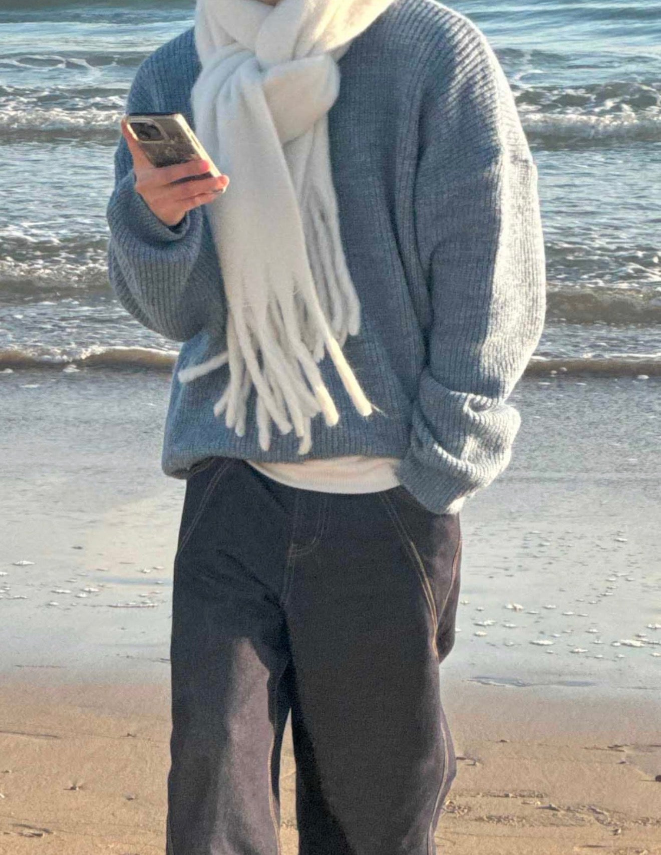 男友感Max！混色羊毛混紡寬鬆針織衫｜4色入