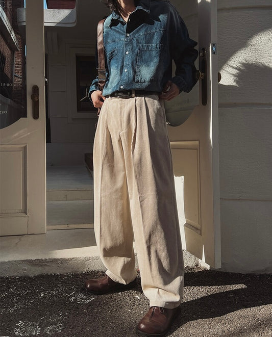 [大熱款🔥]燈芯絨直紋長褲｜5色入