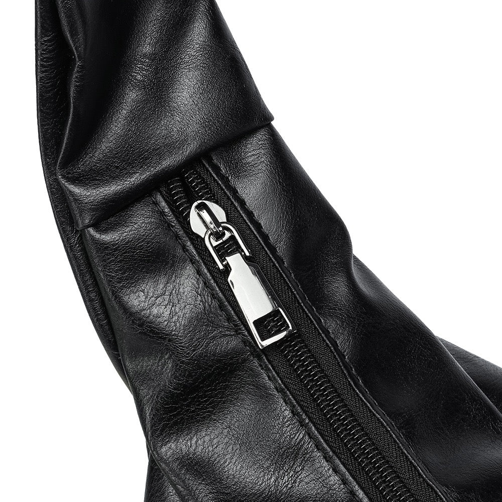 [新款] 韓系裂紋理軟皮革斜孭袋