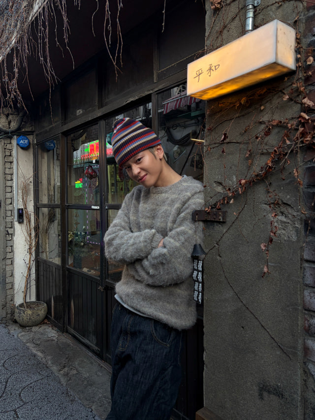 易襯款！馬海毛條紋針織衫｜4色入