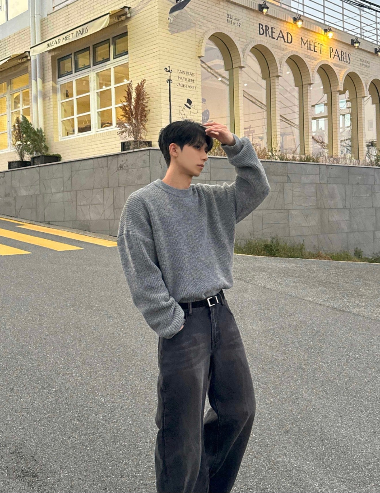 男友感Max！混色羊毛混紡寬鬆針織衫｜4色入