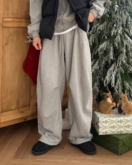 Premium👑基礎款彎刀闊腳棉褲｜4色入