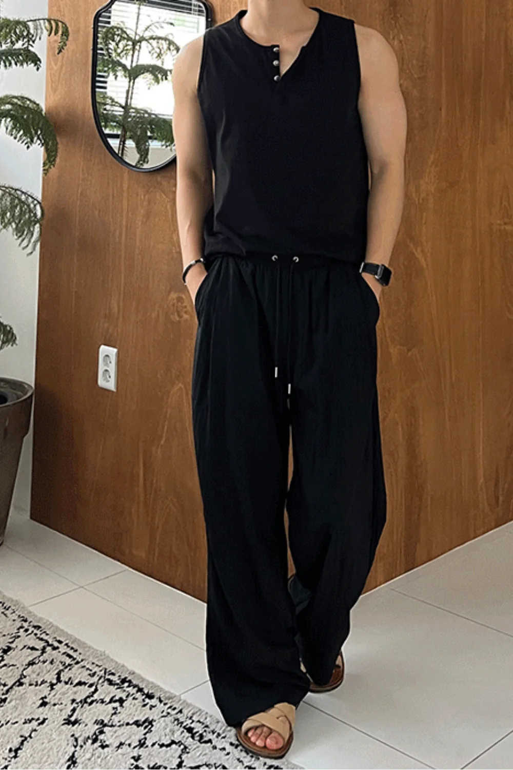 Gym Bro系列🏋️線條鈕扣坎肩背心｜3色入