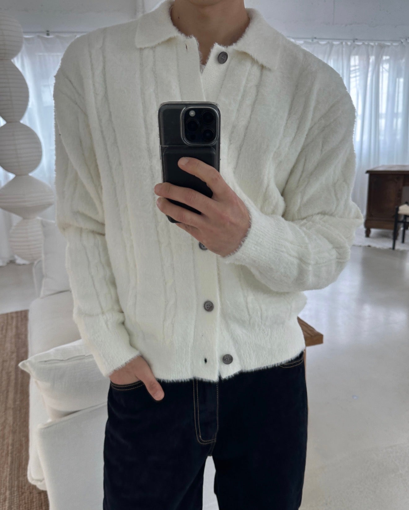 絨毛感🧶Angora山羊毛翻領麻花針織衫｜6色入