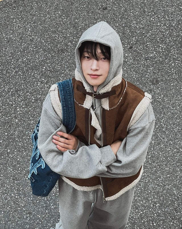 冬日感MAX ❄️皮革拼接背心Jacket｜2色入