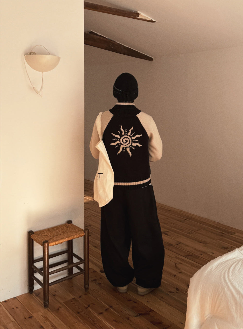 Zip up🧶太陽翻領開胸針織外套｜2色入