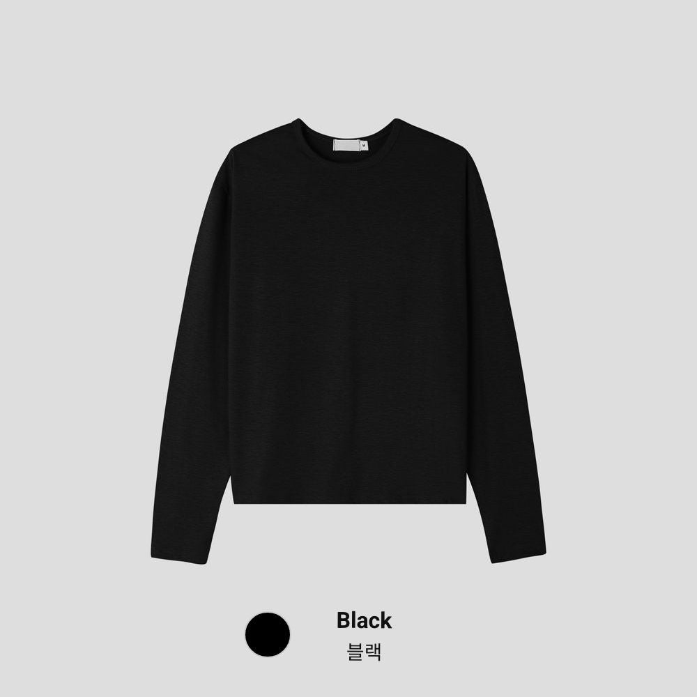 （1＋1）超親膚！韓製柔軟圓領長袖T恤｜9色入