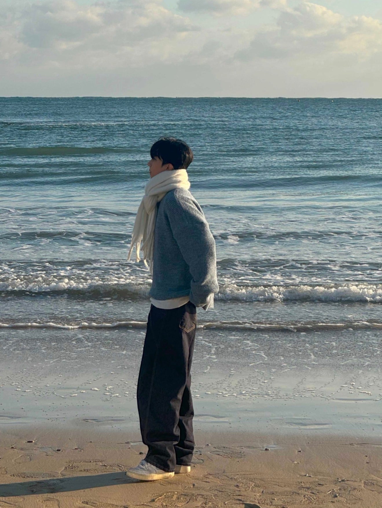 男友感Max！混色羊毛混紡寬鬆針織衫｜4色入