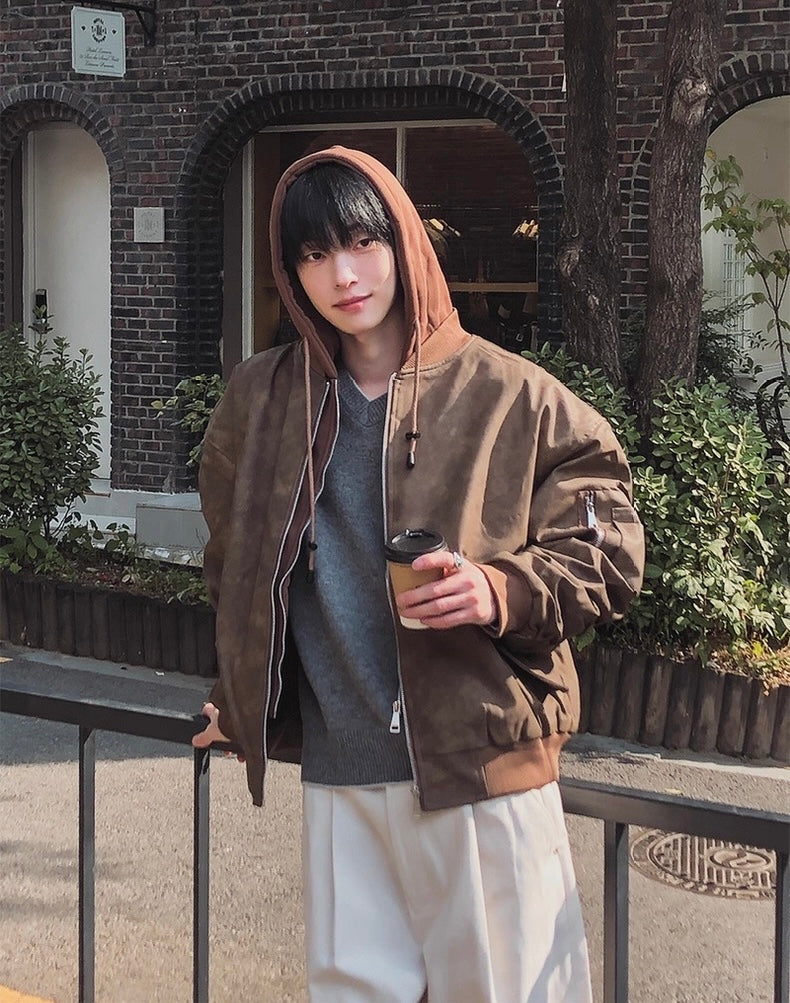 🔥店主推薦！型格假兩件連帽分層皮褸｜2色入