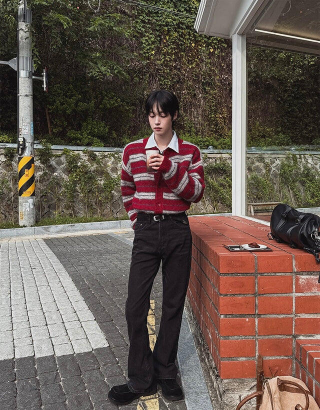 節日感Max！拼色橫間開胸針織外套｜2色入