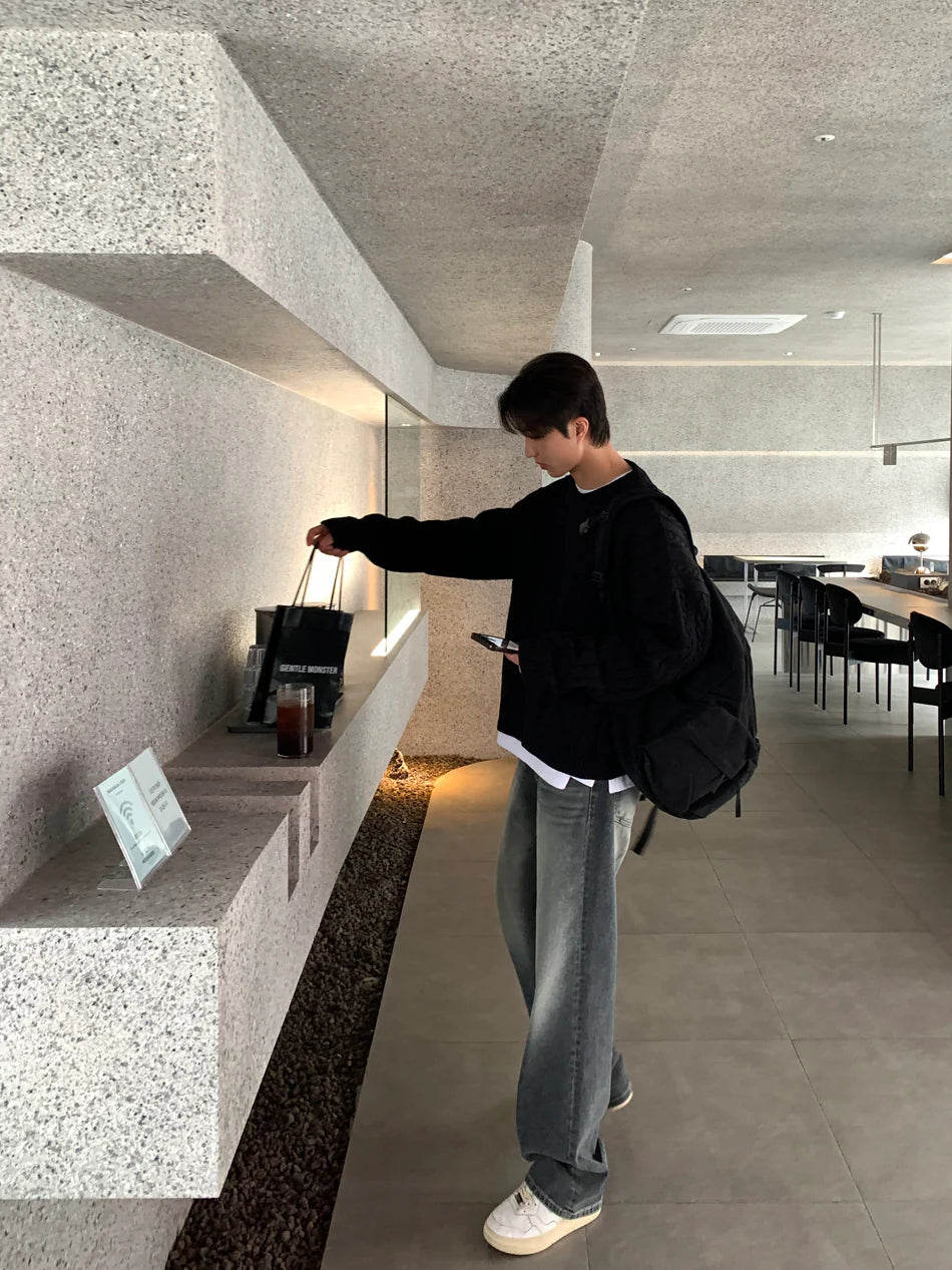 高品質! 百搭純色麻花紋針織衫