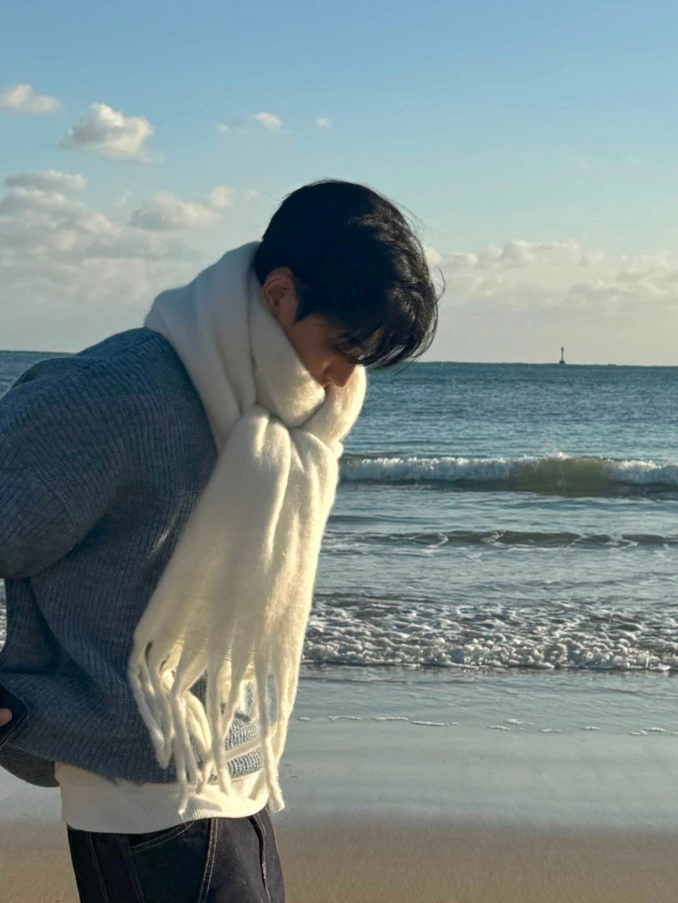 男友感Max！混色羊毛混紡寬鬆針織衫｜4色入