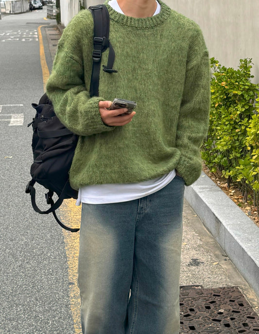 超多顏色選擇🎨馬海毛混色寬鬆針織衫｜10色入