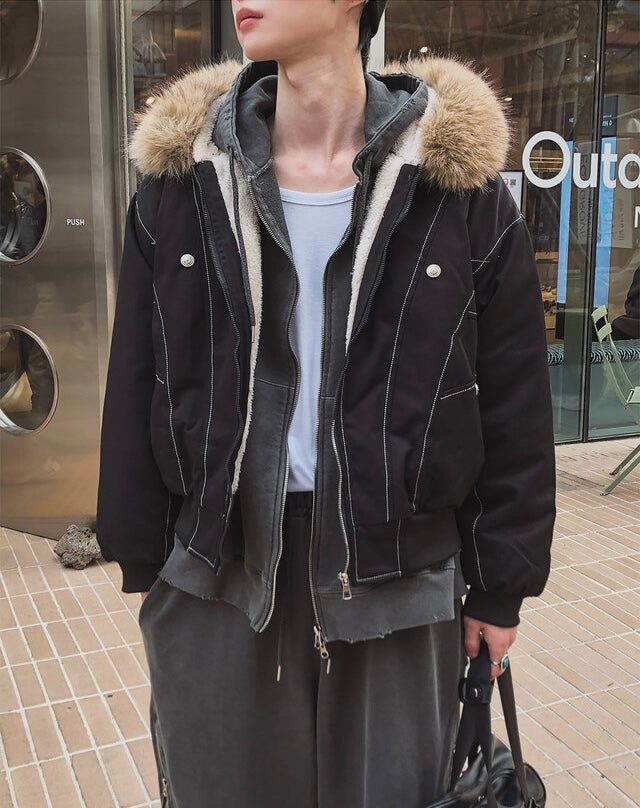 2026大熱款！Raccoon毛毛邊明線外套｜2色入