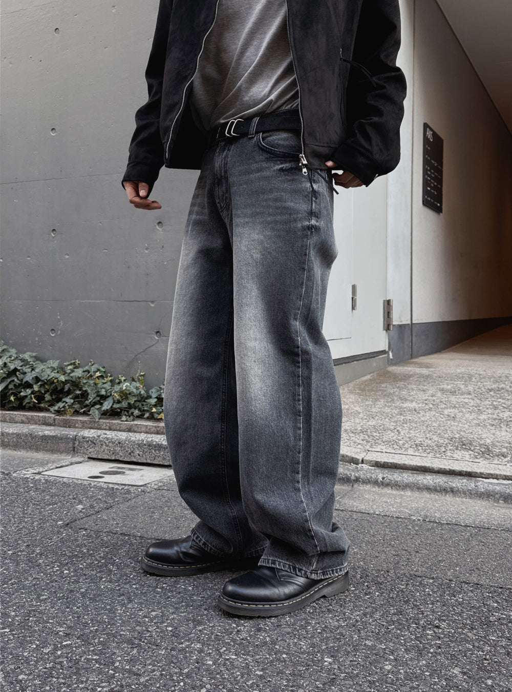 多尺碼！型格貓鬚水洗牛仔褲｜1色入