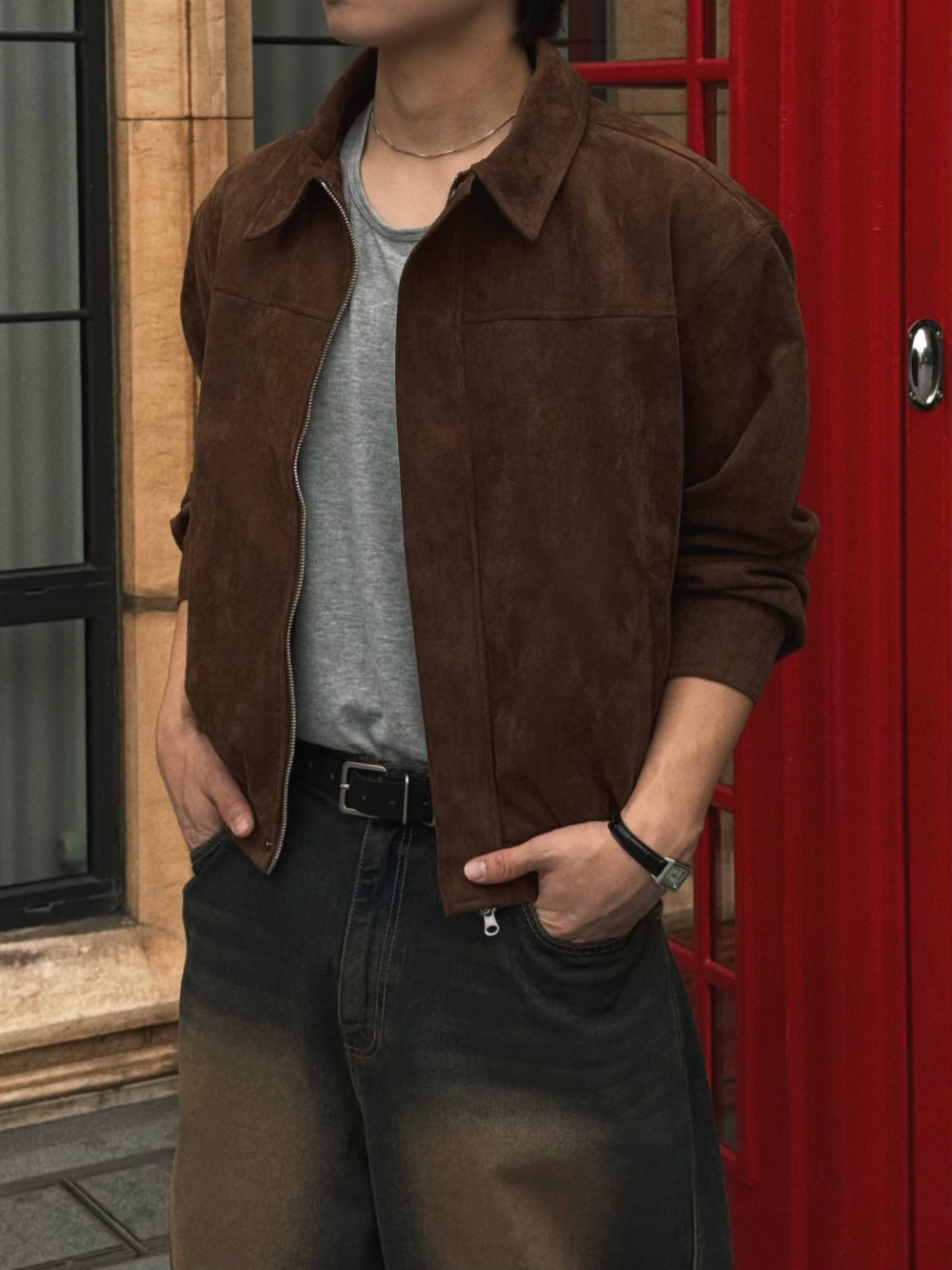 PREMIUM👑簡約款哈靈頓麂皮外套｜3色入