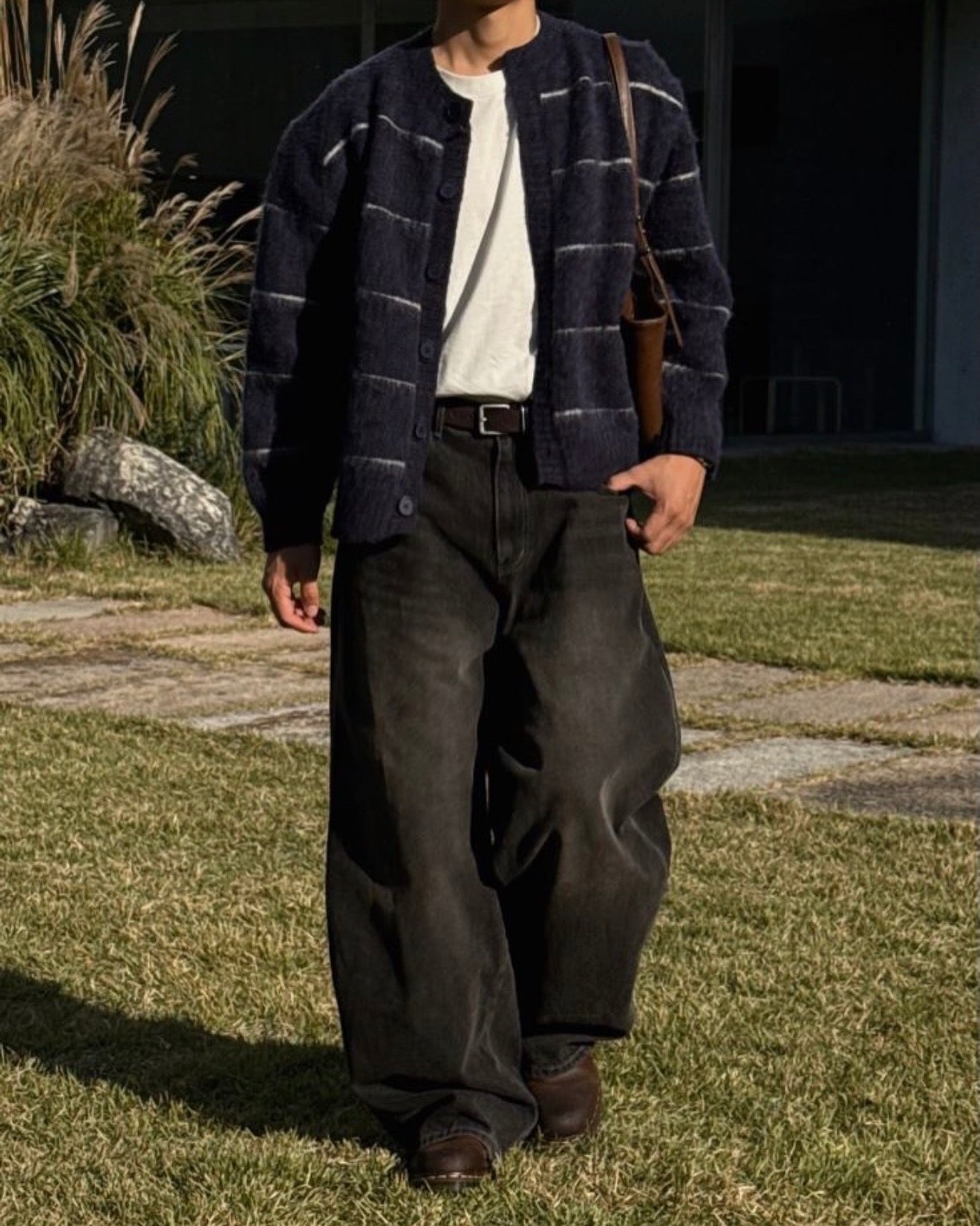 橫間鈕扣柔軟馬海毛冷衫